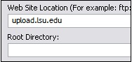 Web Site Location field