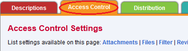 Access Control Tab.