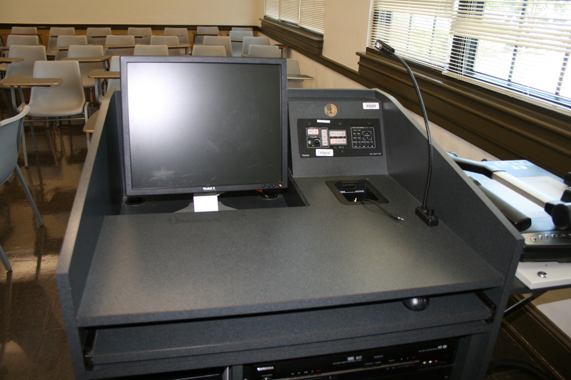 Audubon 114 podium at front of classroom