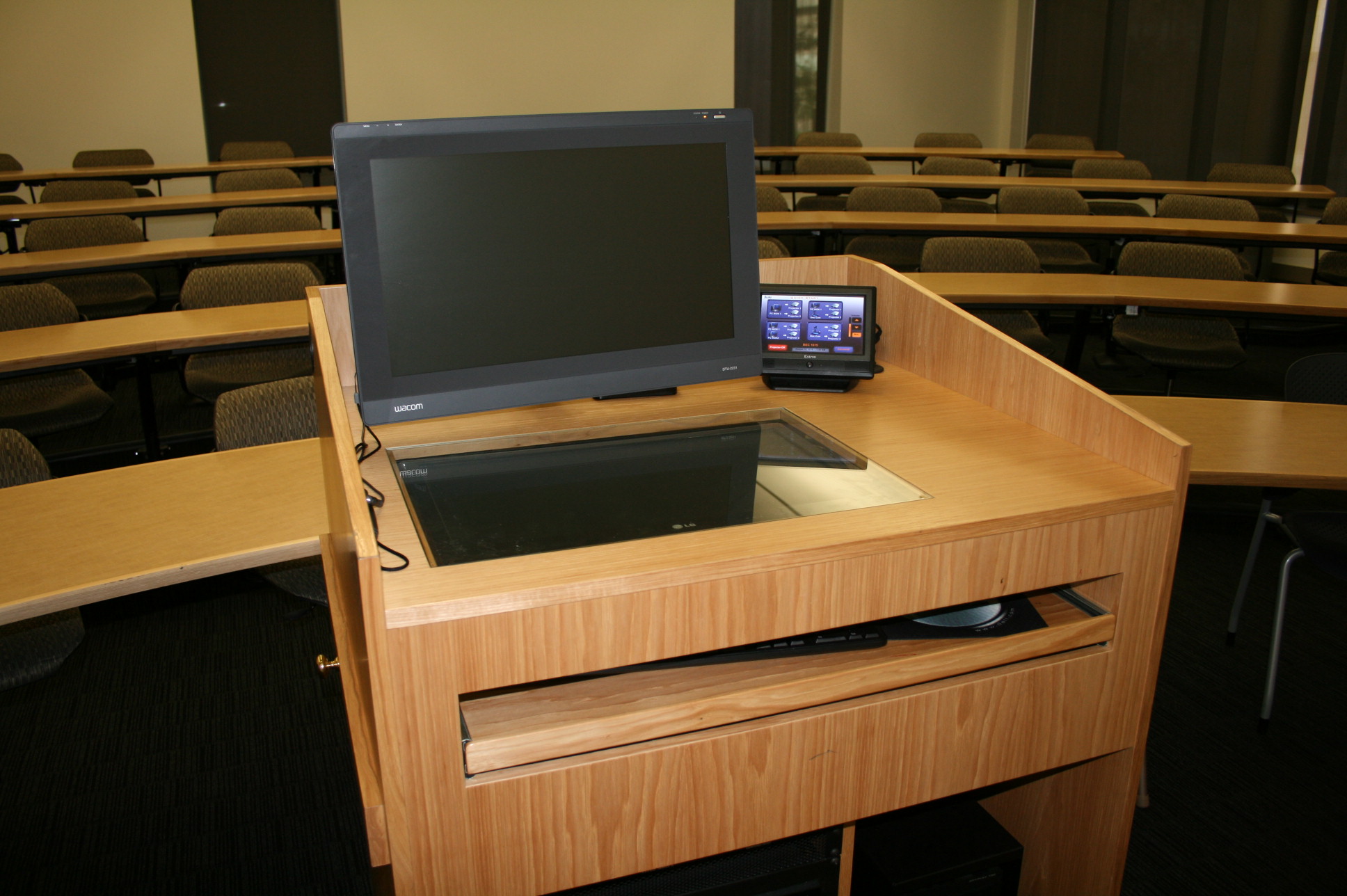 BEC 1615 podium at the front of the classroom