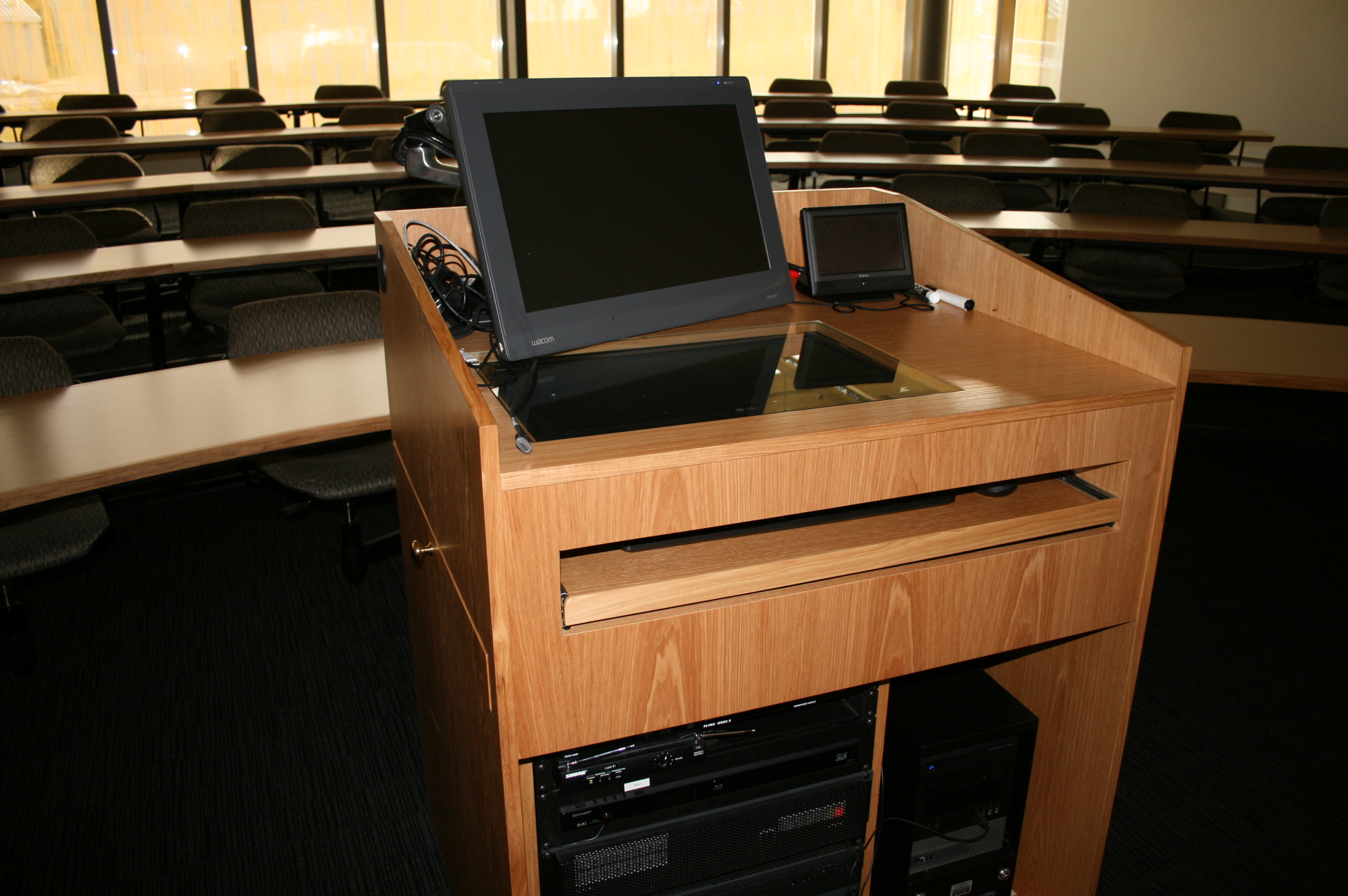 BEC 1845 podium at front of classroom