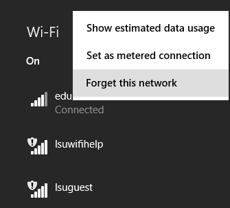 Forget this Network option