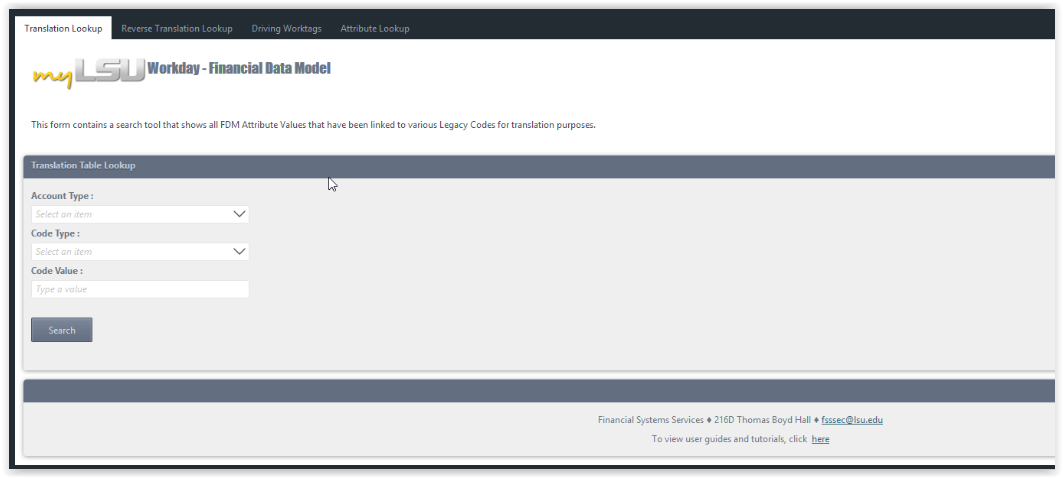 LSU Financial Data Model (FDM) Translation