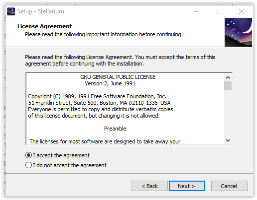 stellarium lisence agreement