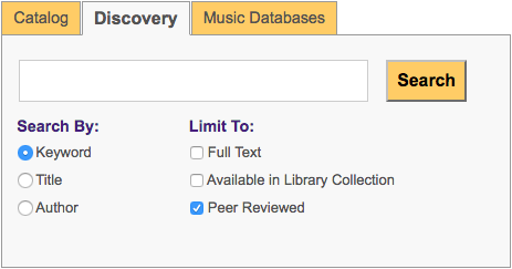 Discovery Search options