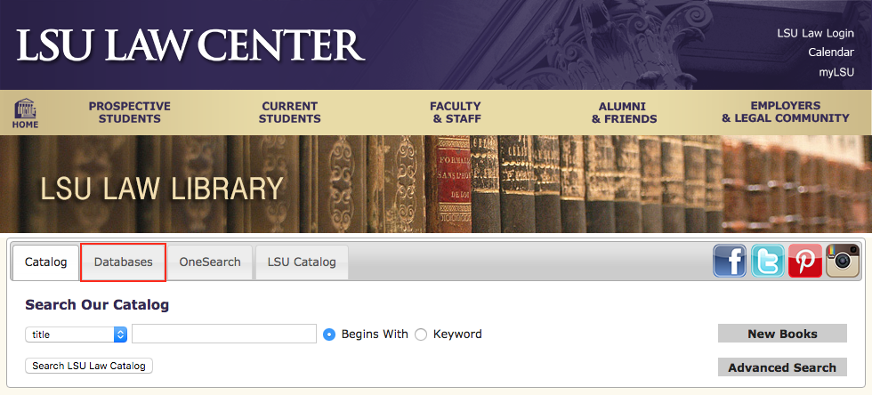 LSU Library: Law: Other Library Catalogs - GROK Knowledge Base