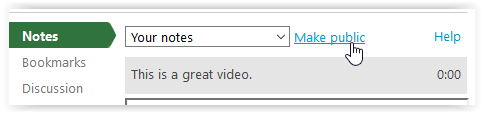 make notes public button in panopto
