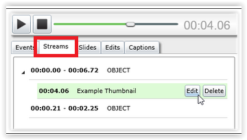 edit button used to edit a component in a panopto video