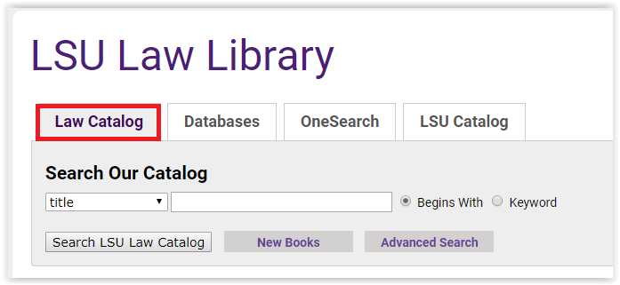 LSU Library: Law: Search LSU Law Catalog - GROK Knowledge Base