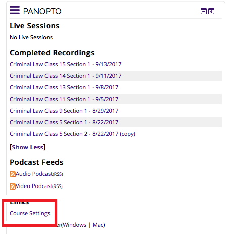 Course settings