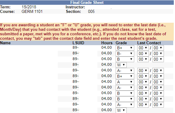 MyLSU Portal: Grade Posting Using A File - GROK Knowledge Base