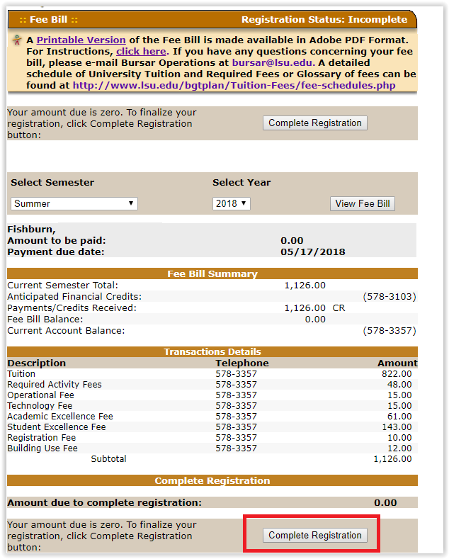 fee bill for scholarship/Financial aid receivers 