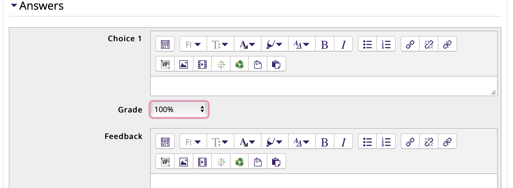 Moodle: Activities & Resources: Quiz Question Types: Multiple Choice ...