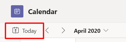 today button on calendar