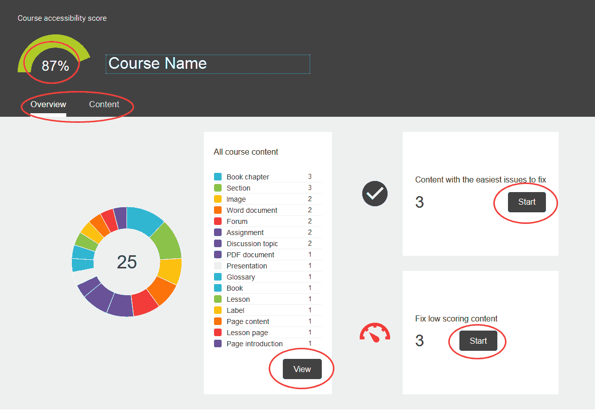 Ally accessibility report top