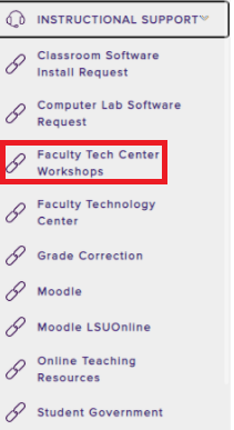 FTC Workshops under Instructional Support