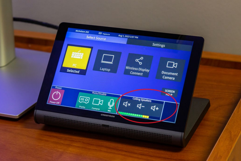 Ceiling speakers buttons to adjust volume