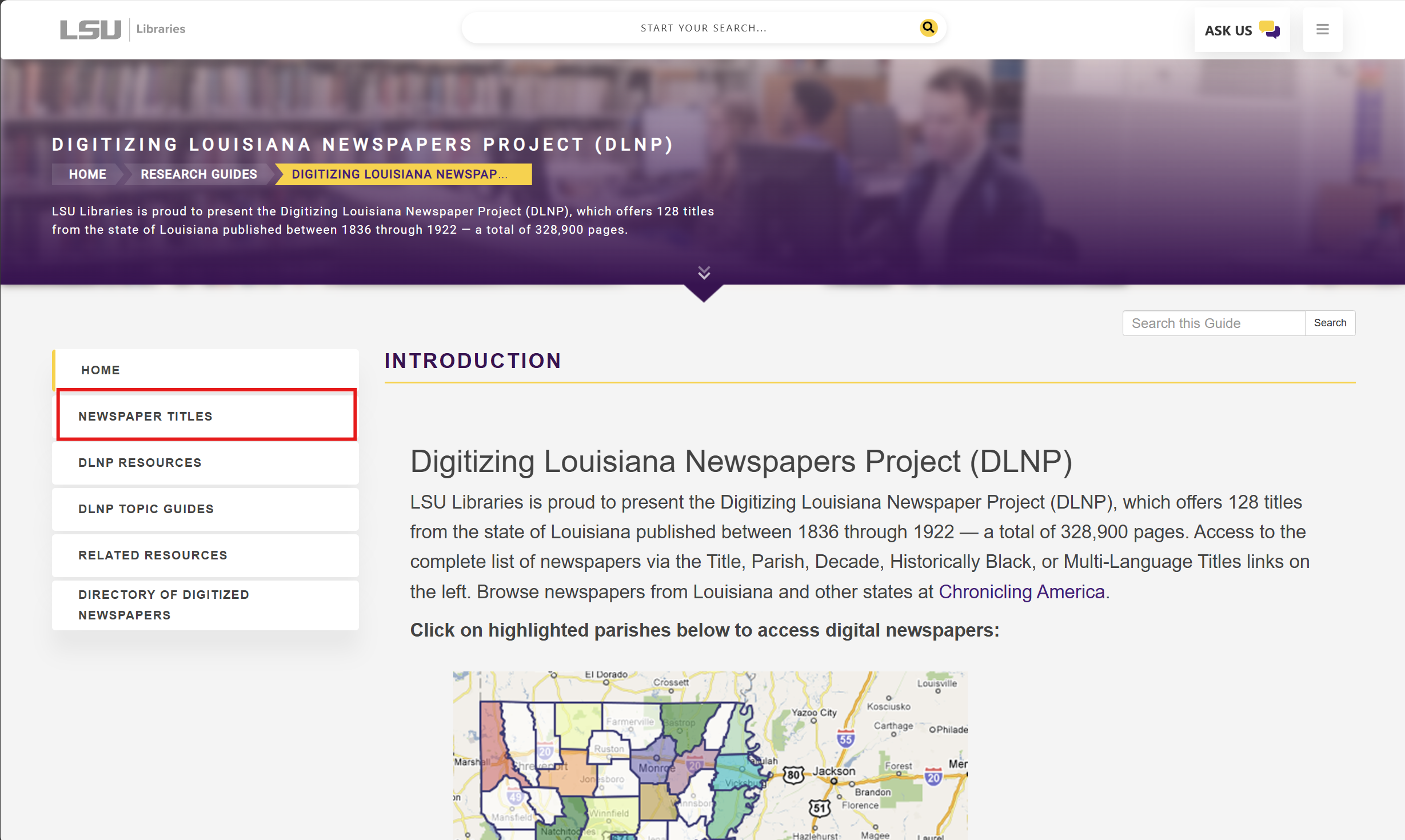 choosing to browse by Titles by the decade in the DLNP